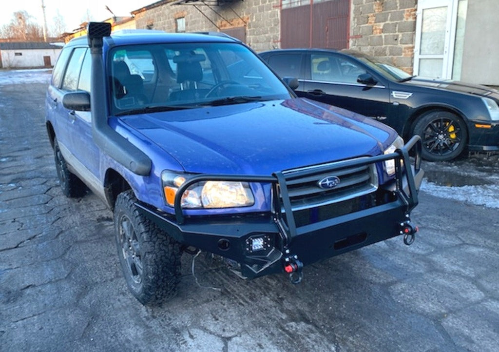 Winch bumper with bullbar and lamp guards Subaru Forester 2 SG