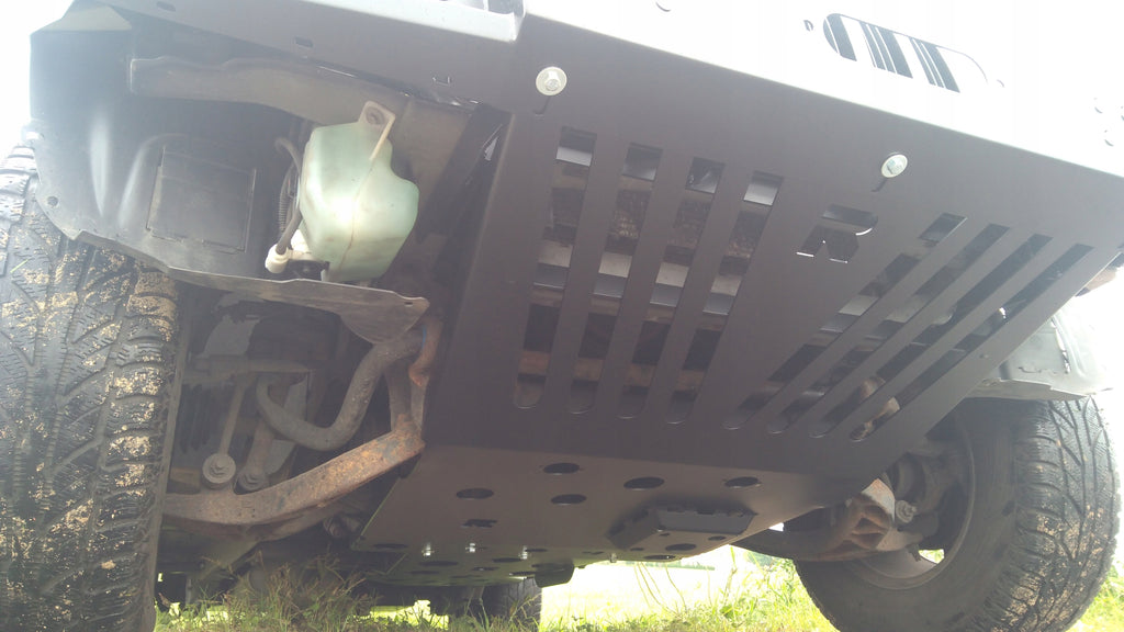 Protezione sottoscocca motore, radiatore e assale anteriore Jeep Cherokee KJ con paraurti verricello