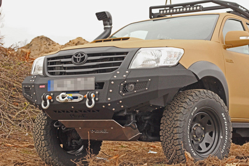 Aluminium Unterfahrschutz Motor & Lenkung Toyota Hilux Vigo 7 2011-2015 mit Seilwindenstoßstange