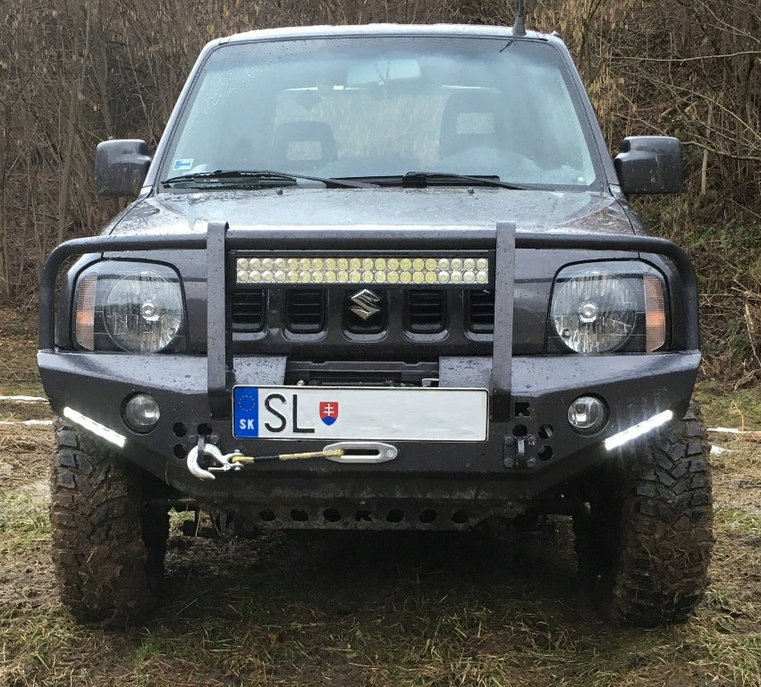 Seilwindenstoßstange mit Bullbar und Lampenschutzbügel Suzuki Jimny FJ