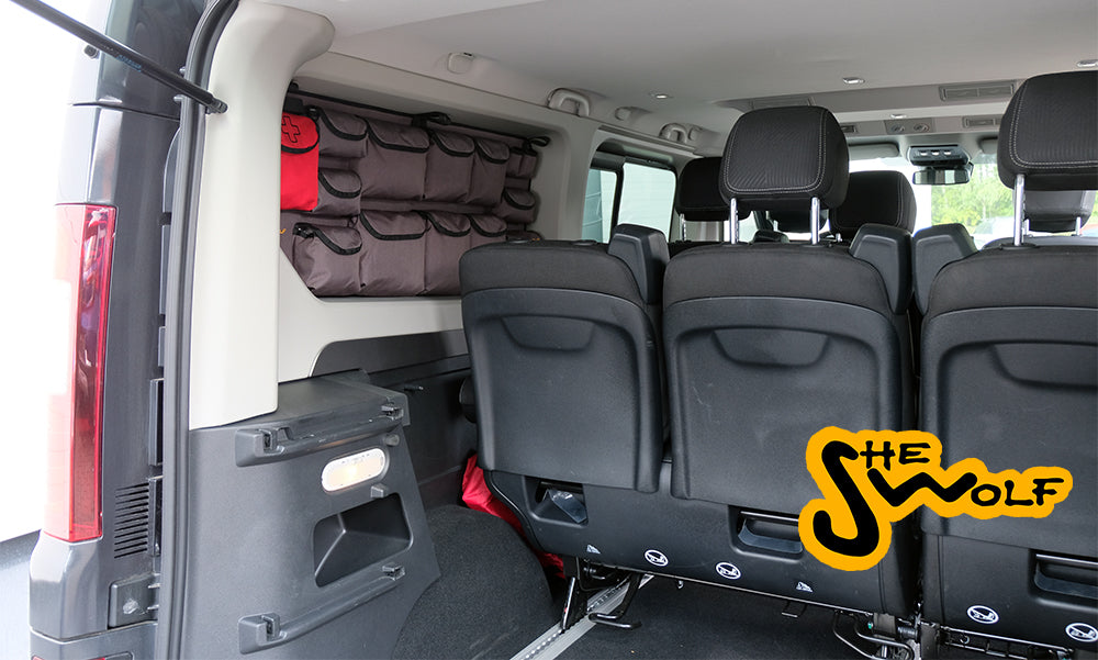 SHE-WOLF Renault Trafic III L2 Spaceclass Side Window Organizer with First Aid Kit or Detachable Tear-Off Bag