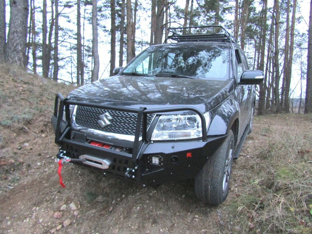 Seilwindenstoßstange mit Bullbar und Lampenschutzrohren Vorne Suzuki Grand Vitara 2 JT