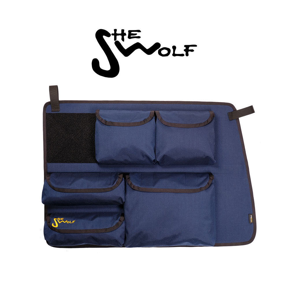 Fenstertaschen Organizer für die rechte Seitenscheibe VW T4 KURZ (mit Lüstung in der A-Säule) mit abnehmbarer Tasche