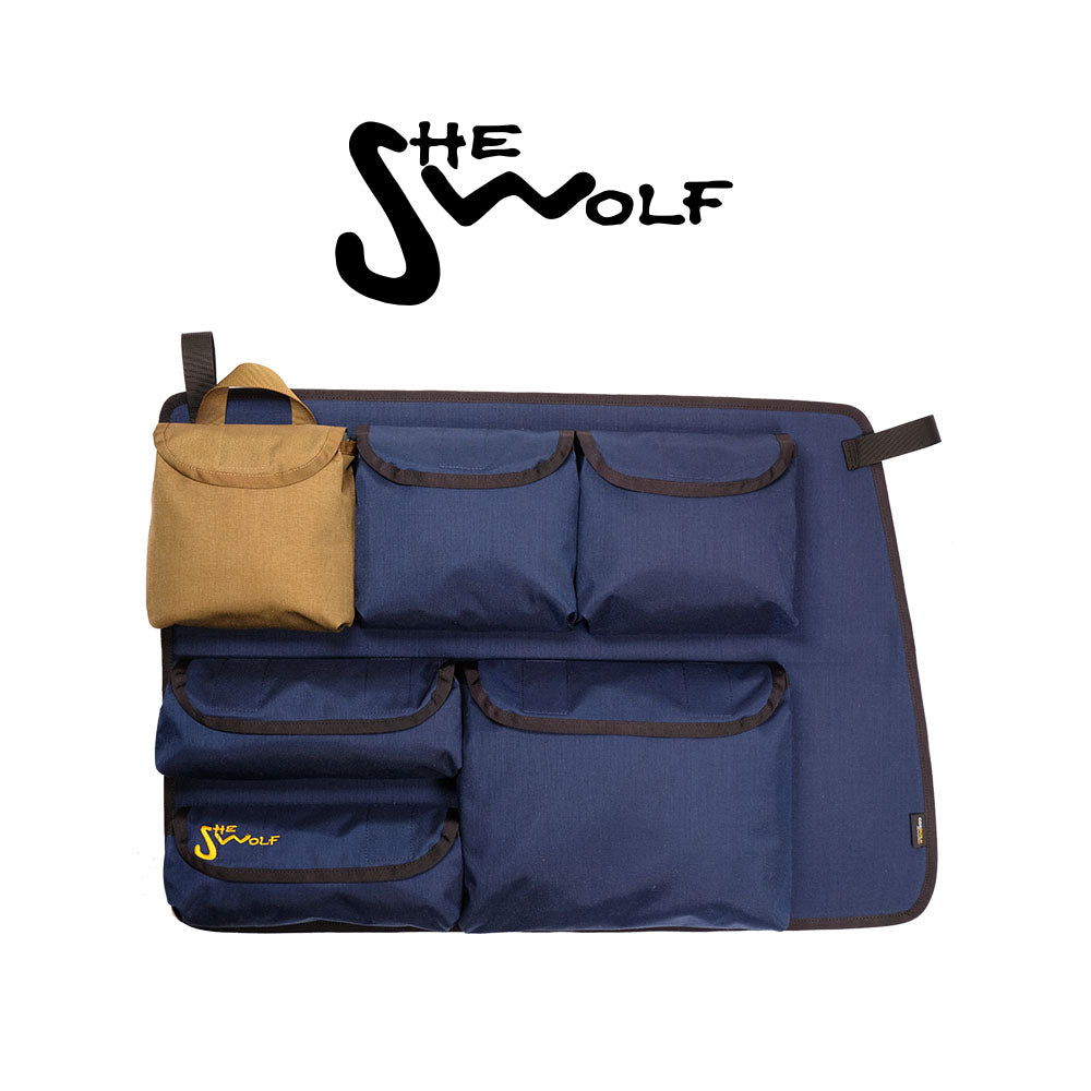 Fenstertaschen Organizer für die rechte Seitenscheibe VW T4 KURZ (mit Lüstung in der A-Säule) mit abnehmbarer Tasche