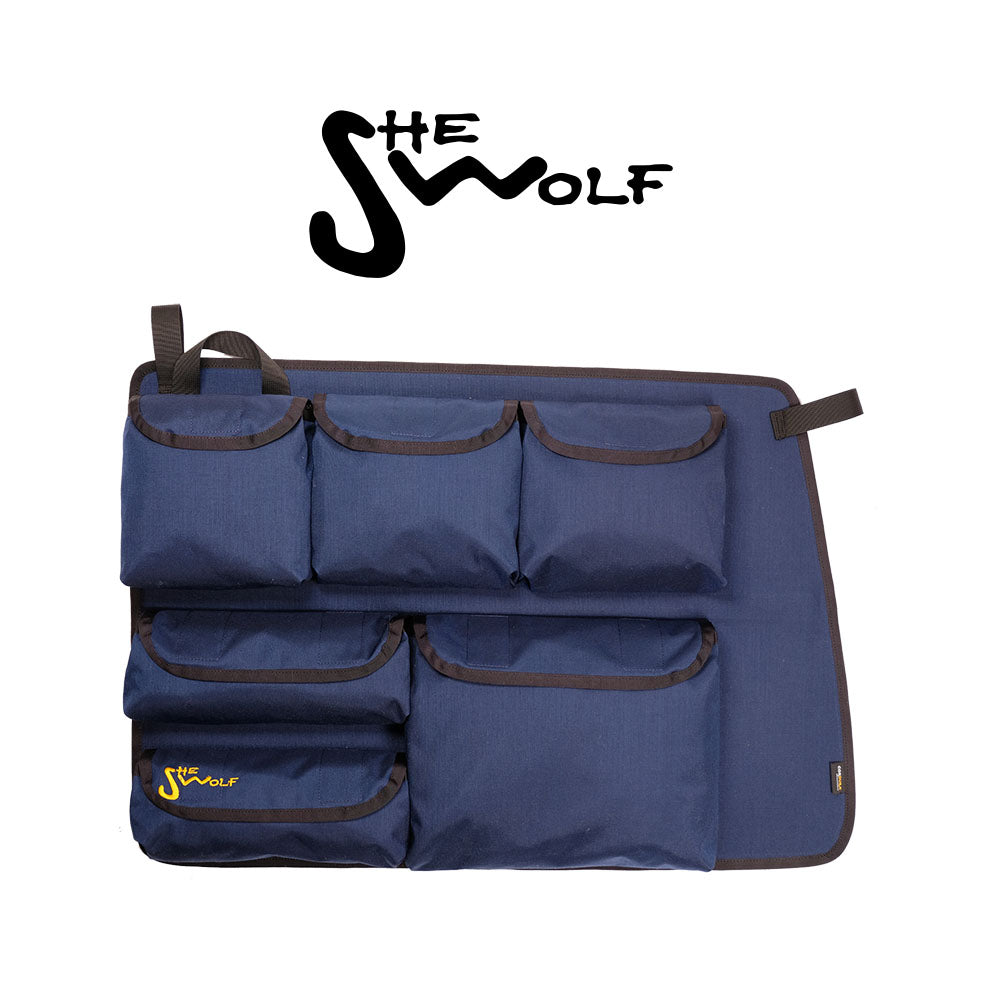 Fenstertaschen Organizer für die rechte Seitenscheibe VW T4 KURZ (mit Lüstung in der A-Säule) mit abnehmbarer Tasche