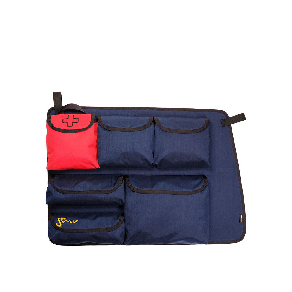 Fenstertaschen Organizer für die rechte Seitenscheibe VW T4 KURZ (mit Lüstung in der A-Säule) mit abnehmbarer Tasche